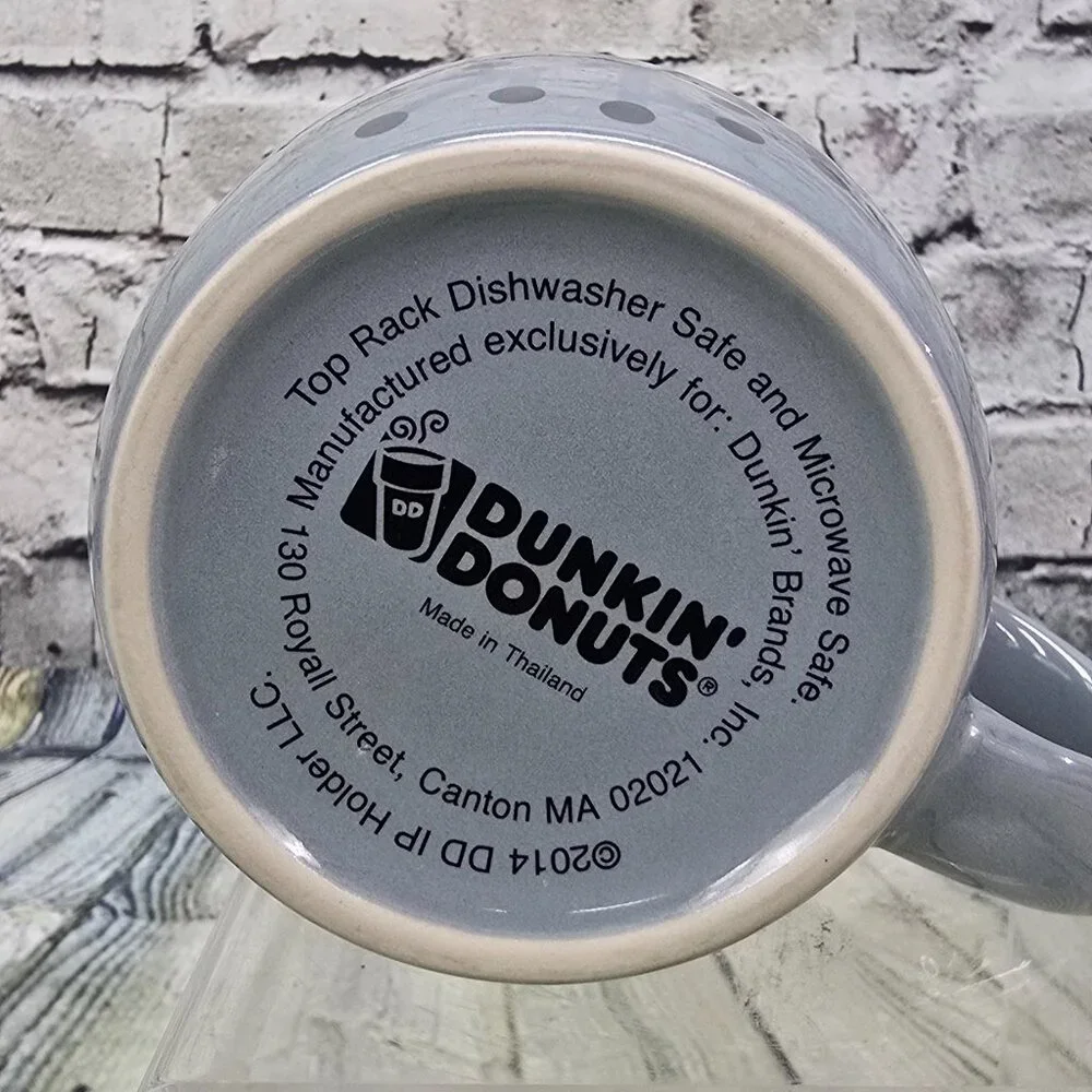 Dunkin Donuts Mug‎ 2014 Snowflake Pearlescent Gray Ceramic Holiday Coffee Cup